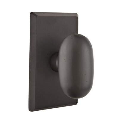 Privacy Egg Knob With #3 Rose in Flat Black Bronze