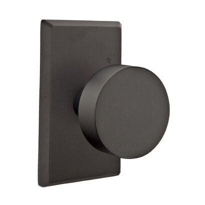 Privacy Round Knob With #3 Rose in Flat Black Bronze