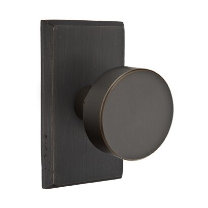 Privacy Round Knob And #3 Rose with Concealed Screws in Medium Bronze