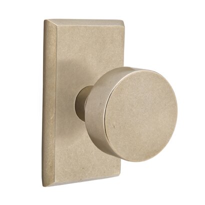 Privacy Round Knob And #3 Rose with Concealed Screws in Tumbled White Bronze
