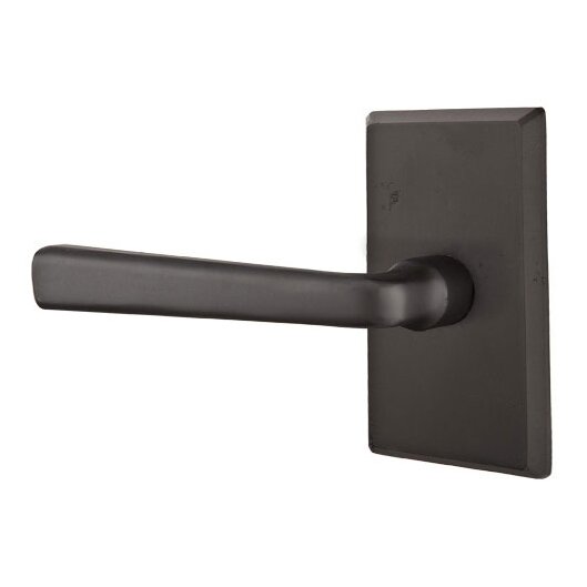 Privacy Left Handed Cimarron Lever With #3 Rose in Flat Black Bronze