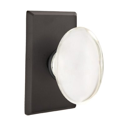 Hampton Privacy Door Knob with #3 Rose and Concealed Screws in Flat Black Bronze