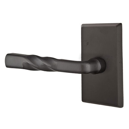 Privacy Left Handed Montrose Lever And #3 Rose with Concealed Screws in Flat Black Bronze