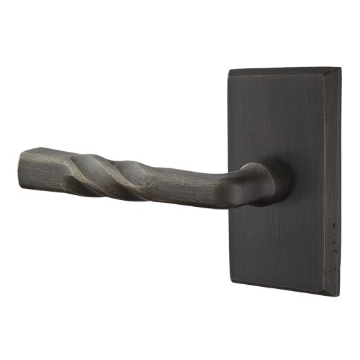 Privacy Left Handed Montrose Lever And #3 Rose with Concealed Screws in Medium Bronze