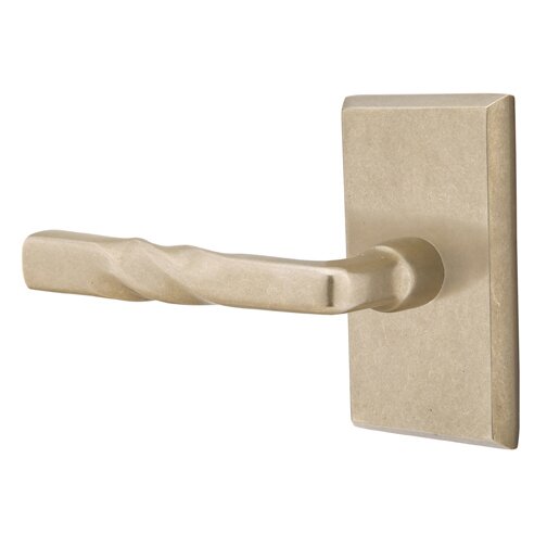 Privacy Left Handed Montrose Lever And #3 Rose with Concealed Screws in Tumbled White Bronze