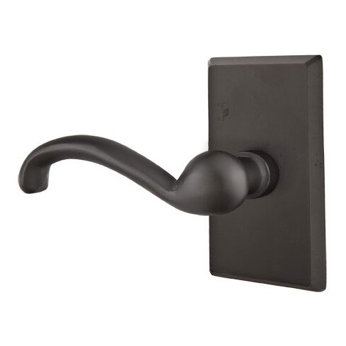 Privacy Left Handed Teton Lever And #3 Rose with Concealed Screws in Flat Black Bronze