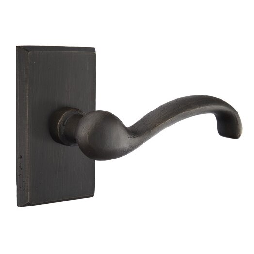 Privacy Right Handed Teton Lever And #3 Rose with Concealed Screws in Medium Bronze