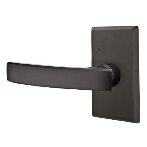 Privacy Left Handed Yuma Lever And #3 Rose with Concealed Screws in Flat Black Bronze