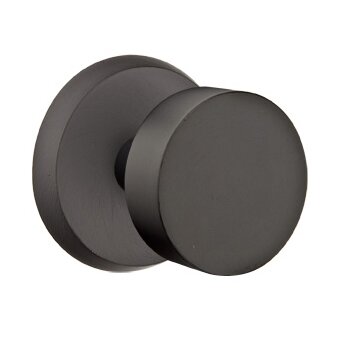 Privacy Round Knob With #2 Rose in Flat Black Bronze