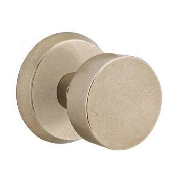 Privacy Round Knob With #2 Rose in Tumbled White Bronze