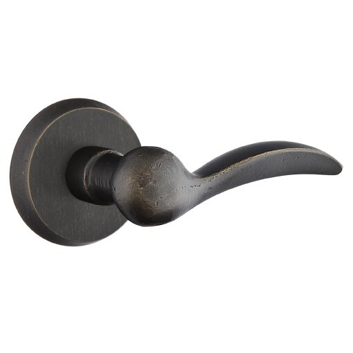 Privacy Right Handed Durango Lever And #2 Rose with Concealed Screws in Medium Bronze