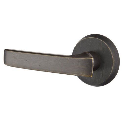 Privacy Left Handed Yuma Lever And #2 Rose with Concealed Screws in Medium Bronze