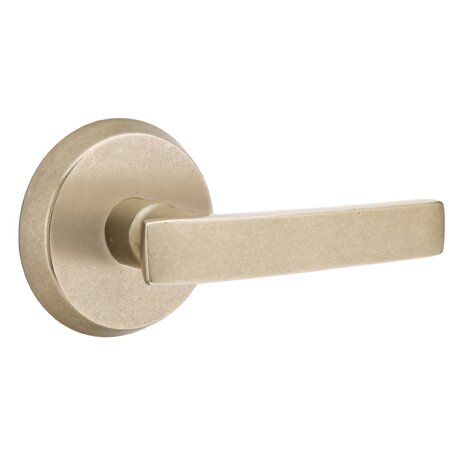 Privacy Right Handed Yuma Lever And #2 Rose with Concealed Screws in Tumbled White Bronze