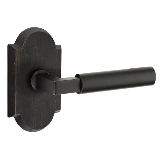 Privacy Bryce Right Handed Lever with #1 Rose and Concealed Screws in Medium Bronze
