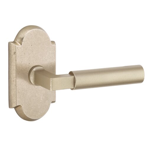 Privacy Bryce Right Handed Lever with #1 Rose in Tumbled White Bronze