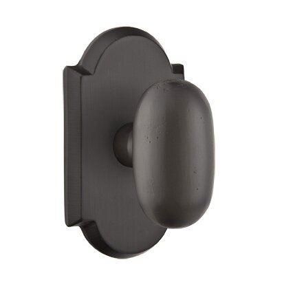 Privacy Egg Knob And #1 Rose with Concealed Screws in Flat Black Bronze