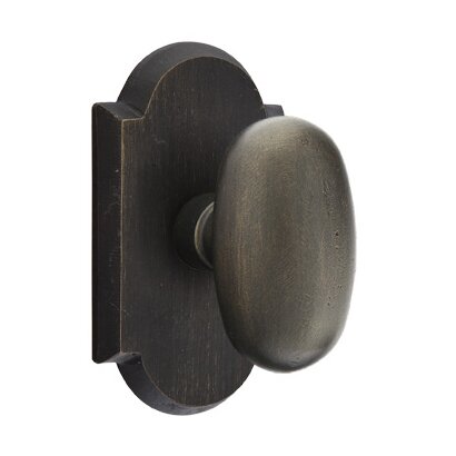 Privacy Egg Knob And #1 Rose with Concealed Screws in Medium Bronze