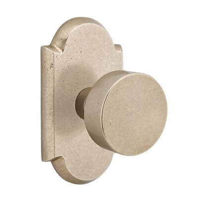 Privacy Round Knob And #1 Rose with Concealed Screws in Tumbled White Bronze