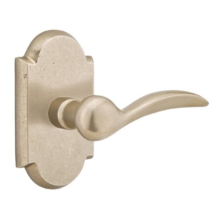 Privacy Right Handed Durango Lever And #1 Rose with Concealed Screws in Tumbled White Bronze
