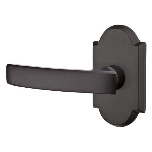 Privacy Left Handed Yuma Lever And #1 Rose with Concealed Screws in Flat Black Bronze
