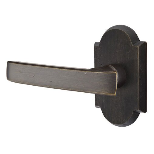 Privacy Left Handed Yuma Lever And #1 Rose with Concealed Screws in Medium Bronze