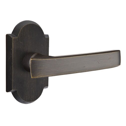 Privacy Right Handed Yuma Lever And #1 Rose with Concealed Screws in Medium Bronze