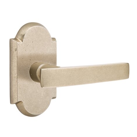 Privacy Right Handed Yuma Lever And #1 Rose with Concealed Screws in Tumbled White Bronze