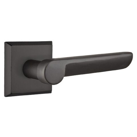 Privacy Right Handed Aurora Lever And #6 Rose with Concealed Screws in Flat Black Bronze