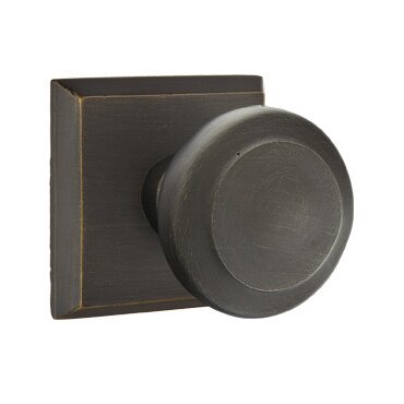 Privacy Butte Knob And #6 Rose with Concealed Screws in Medium Bronze