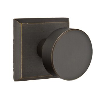 Privacy Round Knob And #6 Rose with Concealed Screws in Medium Bronze