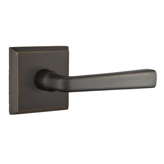 Privacy Right Handed Cimarron Lever And #6 Rose with Concealed Screws in Medium Bronze