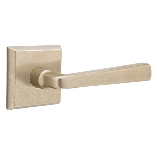 Privacy Right Handed Cimarron Lever And #6 Rose with Concealed Screws in Tumbled White Bronze