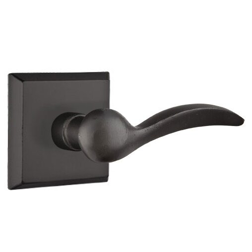 Privacy Right Handed Durango Lever And #6 Rose with Concealed Screws in Flat Black Bronze