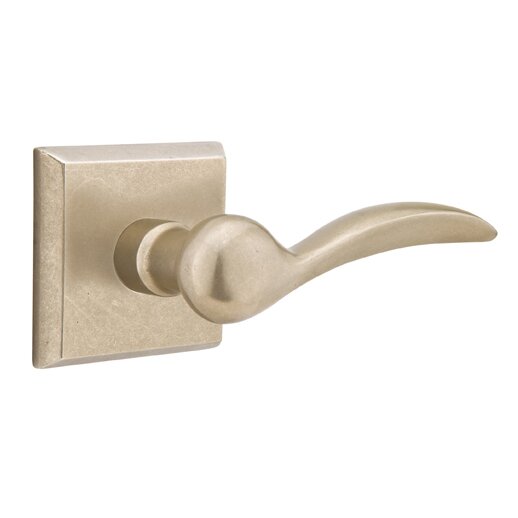 Privacy Right Handed Durango Lever With #6 Rose in Tumbled White Bronze