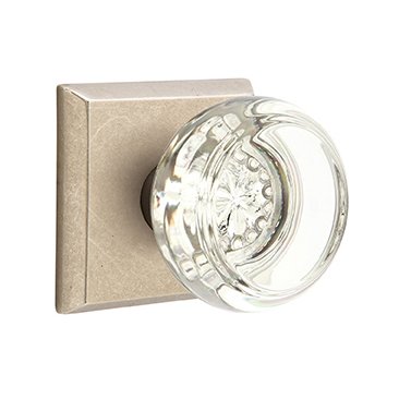 Georgetown Privacy Door Knob with #6 Rose in Tumbled White Bronze