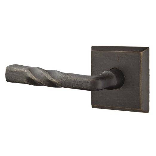 Privacy Left Handed Montrose Lever With #6 Rose in Medium Bronze