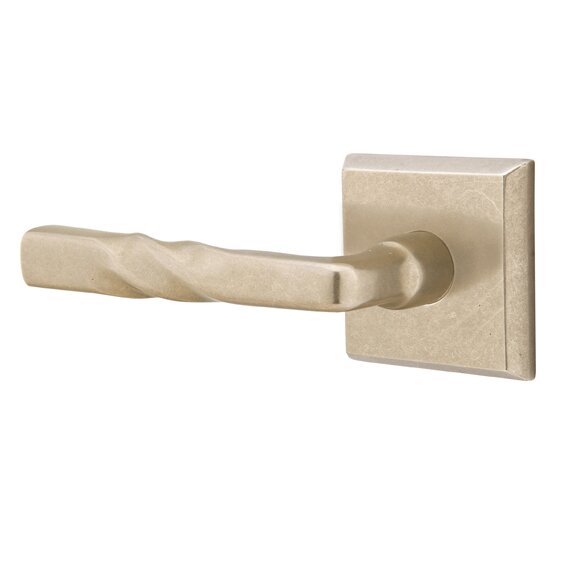 Privacy Left Handed Montrose Lever With #6 Rose in Tumbled White Bronze