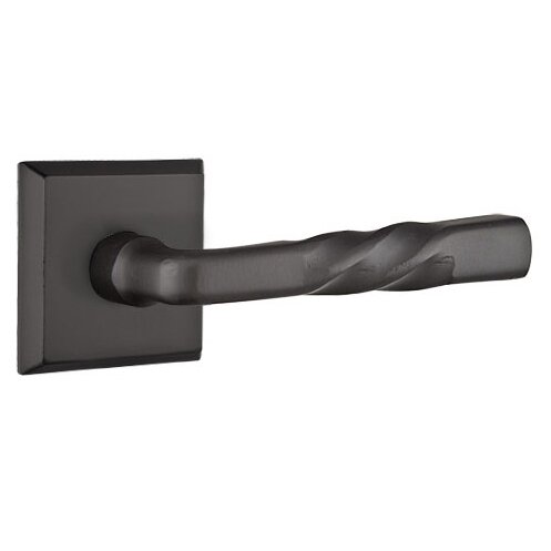 Privacy Right Handed Montrose Lever And #6 Rose with Concealed Screws in Flat Black Bronze