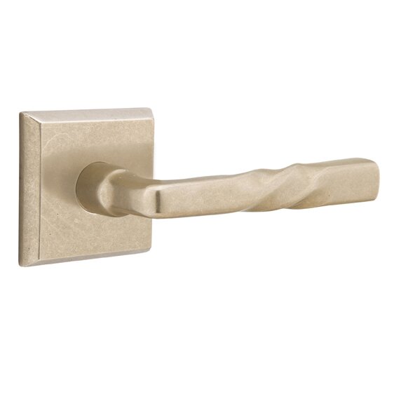 Privacy Right Handed Montrose Lever With #6 Rose in Tumbled White Bronze