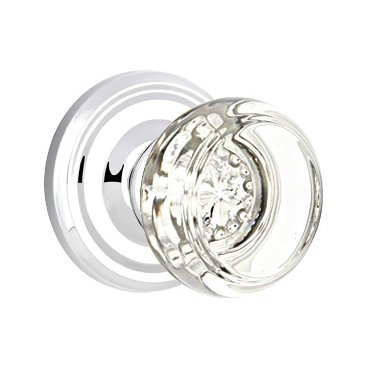 Single Dummy Georgetown Door Knob with Regular Rose in Polished Chrome