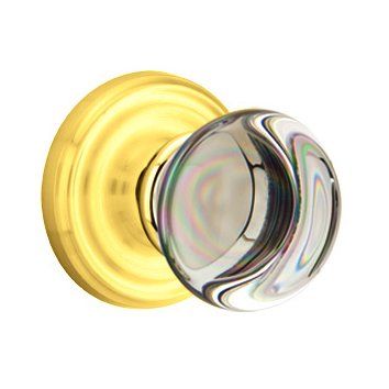 Single Dummy Providence Door Knob with Regular Rose in Polished Brass