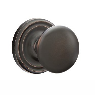 Single Dummy Providence Door Knob With Regular Rose in Oil Rubbed Bronze