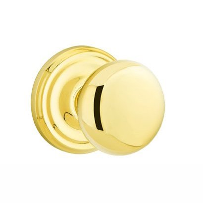 Single Dummy Providence Door Knob With Regular Rose in Polished Brass