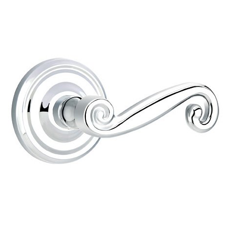 Single Dummy Right Handed Rustic Door Lever With Regular Rose in Polished Chrome