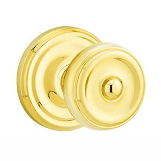 Single Dummy Waverly Door Knob With Regular Rose in Unlacquered Brass