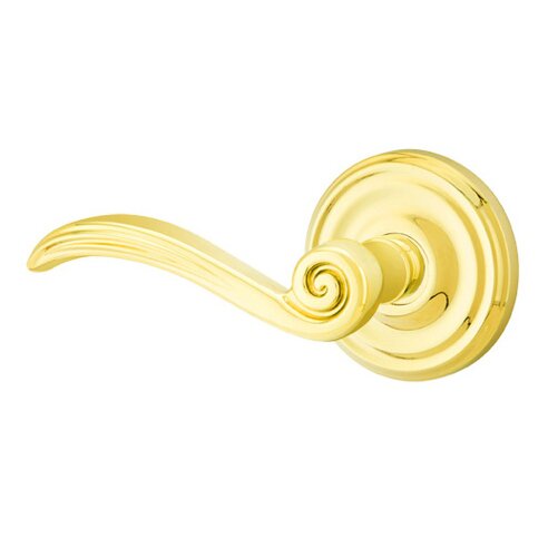 Double Dummy Elan Left Handed Lever With Regular Rose in Unlacquered Brass