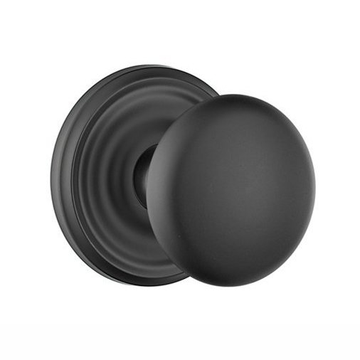Double Dummy Providence Door Knob With Regular Rose in Flat Black