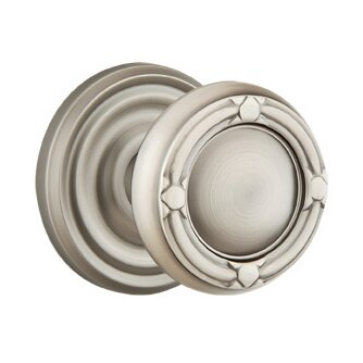 Double Dummy Ribbon & Reed Knob With Regular Rose in Pewter