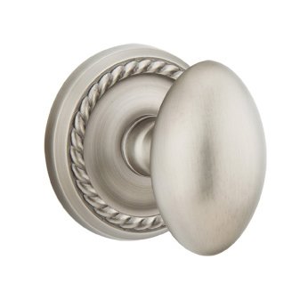 Single Dummy Egg Door Knob With Rope Rose in Pewter