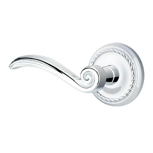 Double Dummy Elan Left Handed Lever With Rope Rose in Polished Chrome